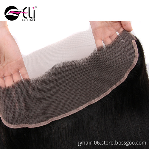 New Arrival Human Brazilian Hair Weave Frontal Closures Natural Straight Ear to Ear Lace Frontal Closure